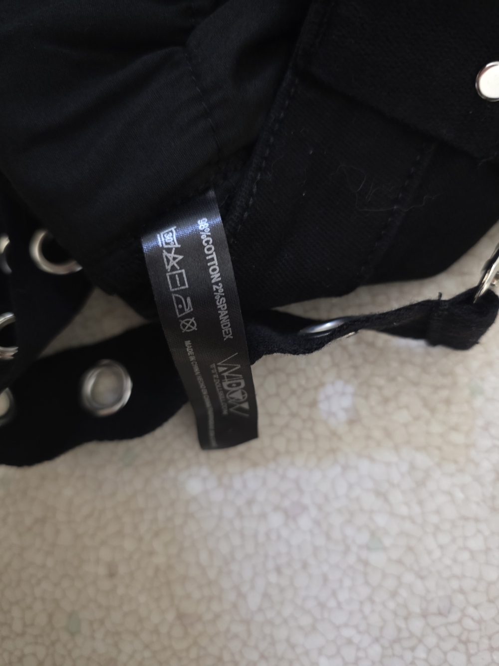 Dolls Kill- Widow- Black Flared Grommet Bondage Strap Pants- Sz L- NWT - Picture 10 of 12